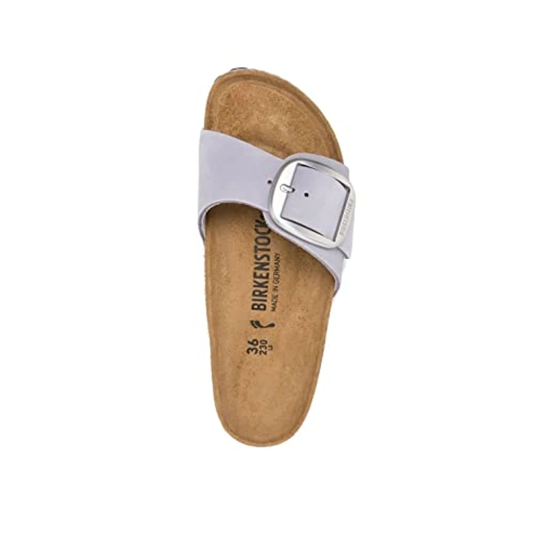 Unisex Madrid Big Buckle Nubuck Leather Purple Fog