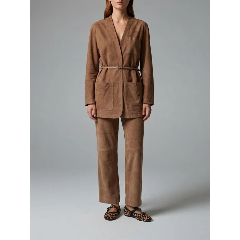 Manzoni24 Pantalons En Cuir - Marron