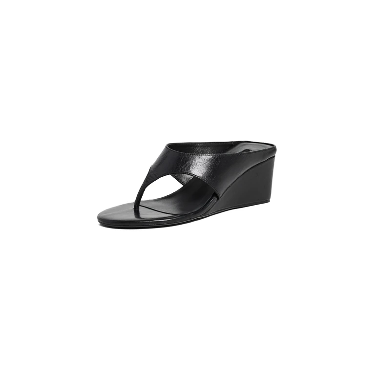 Swift Wedge Thong Sandals Black Vintage 5