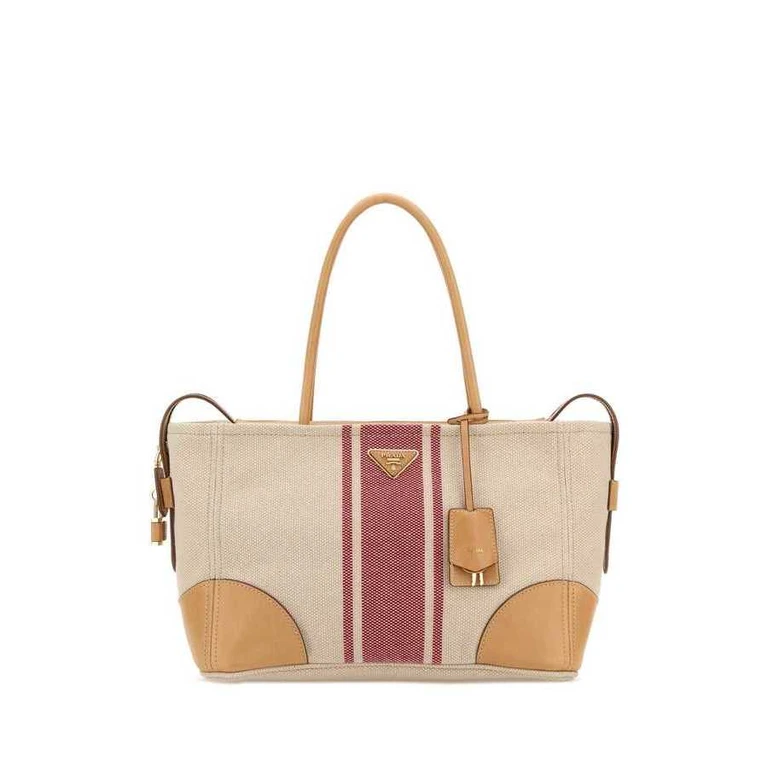Sand Canvas Large Shopping Bag Naturale+rosso Borse A Mano