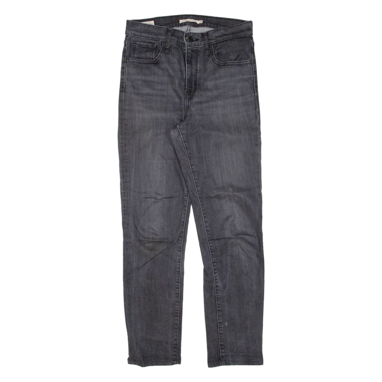 LEVI'S 724 BIG E High Rise Womens Jeans Black Slim Straight W28 L27