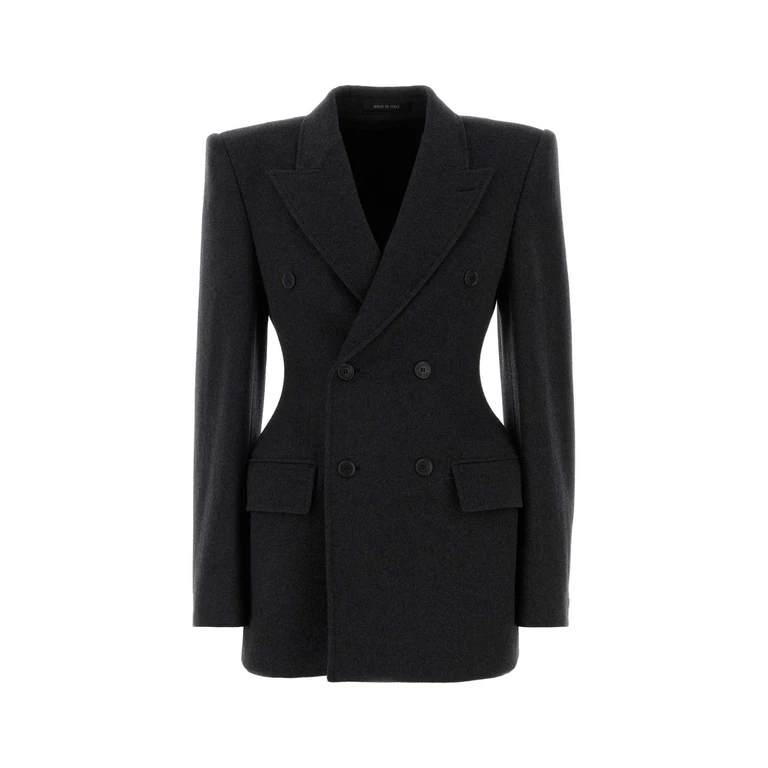 Balenciaga Charcoal Cashmere Blend Blazer Dark Heather Grey Giacche E Gilet - Women