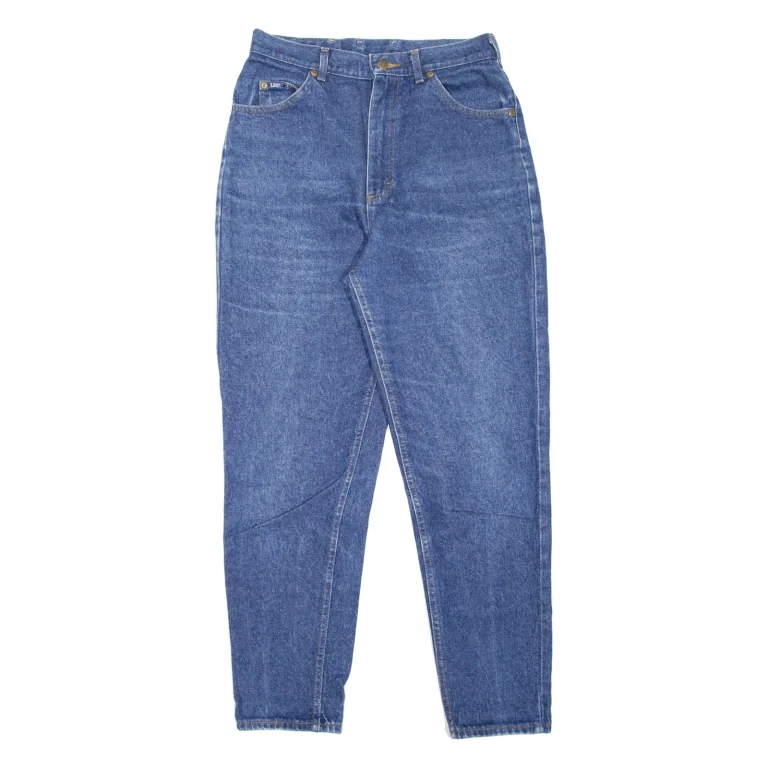 LEE Womens Jeans Blue Regular Mom Stone Wash W28 L28