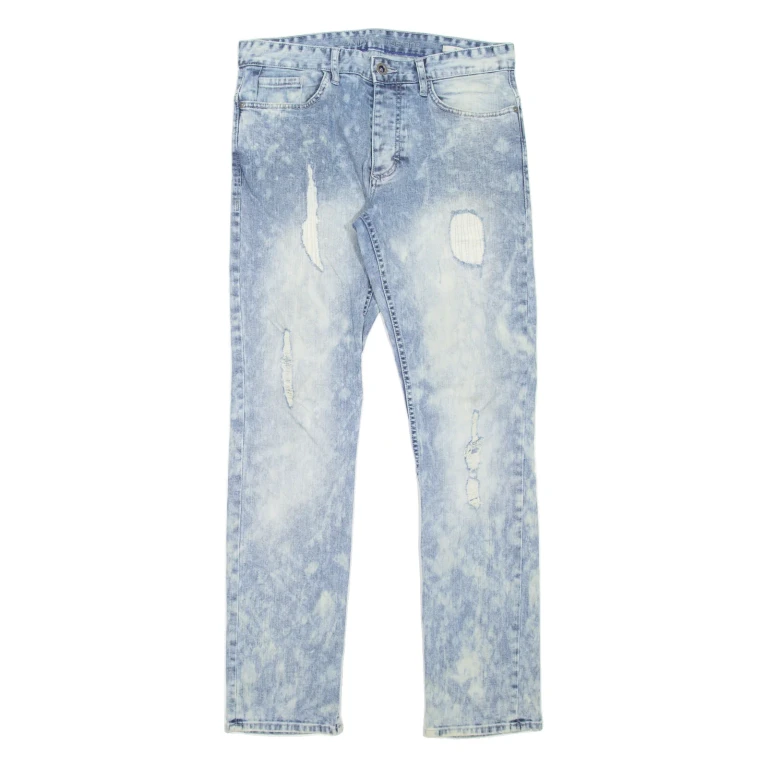 CALVIN KLEIN JEANS Mince Distressed Mens Jeans Blue Slim Straight W32 L32