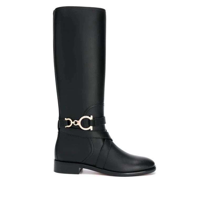 Ferragamo Gancini Knee-High Boots