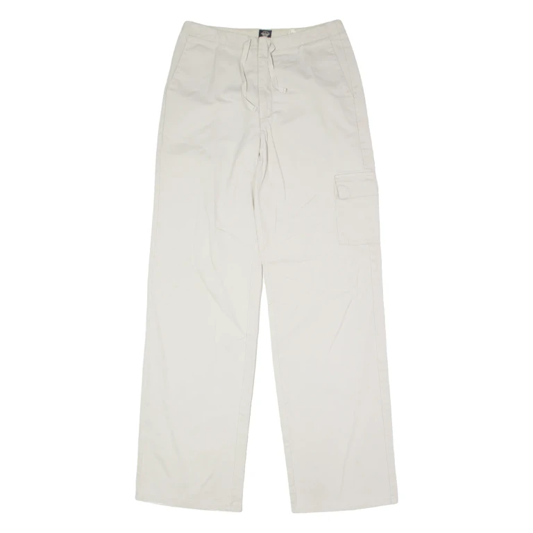 DOCKERS Cargo Khakis Womens Twill Trousers Grey Regular Wide-Leg W30 L32