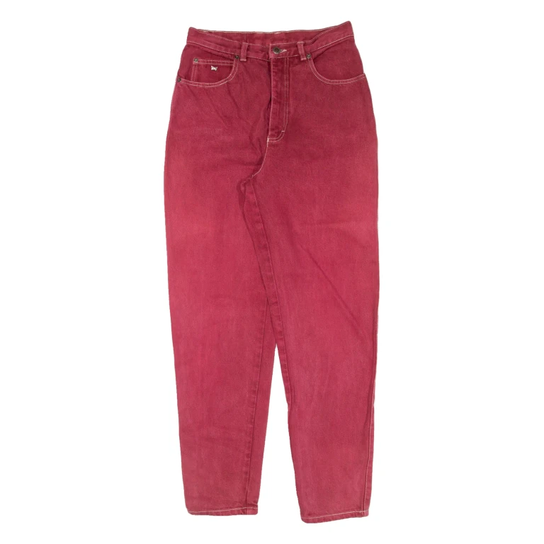 TEDDY'S Womens Jeans Red Relaxed Tapered W28 L29