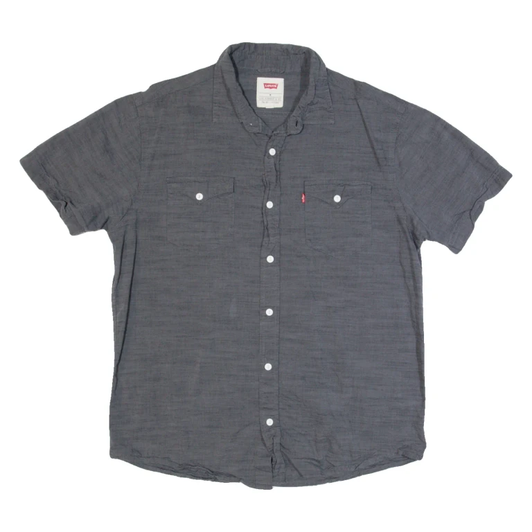 LEVI'S Mens Plain Shirt Grey M