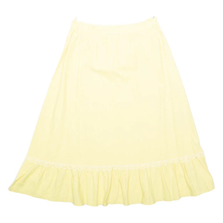 Womens A-Line Skirt Yellow Midi S