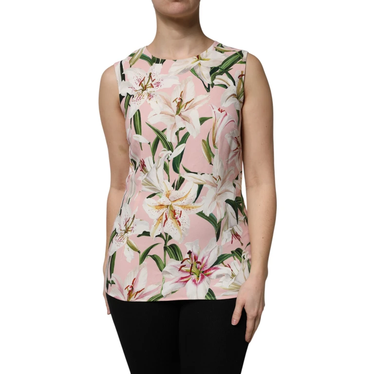 Dolce & Gabbana Multicolor Floral Print Round Neck Tank Top Viscose Elastane - Women