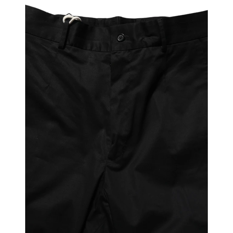 Dolce & Gabbana Black Cotton Tapered Leg Dress Trouser Pants Elastane - Men
