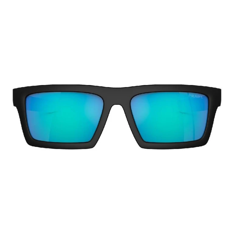 Blue Mirror Rectangular Mens Sunglasses PS 02ZSU 1BO08R 55