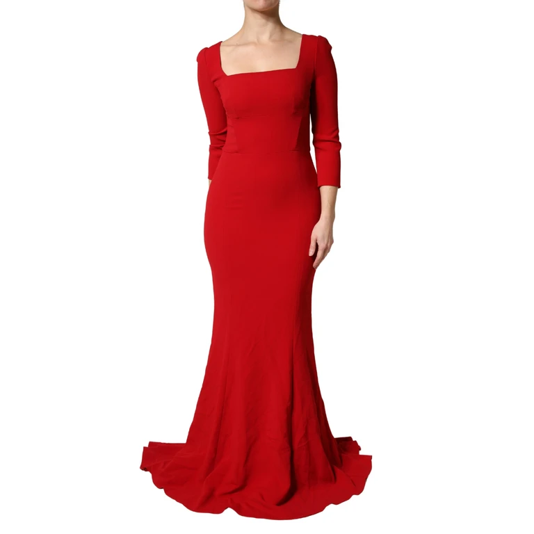 Dolce & Gabbana Red Viscose Sheath Bodycon Mermaid Dress Acetate Elastane - Women