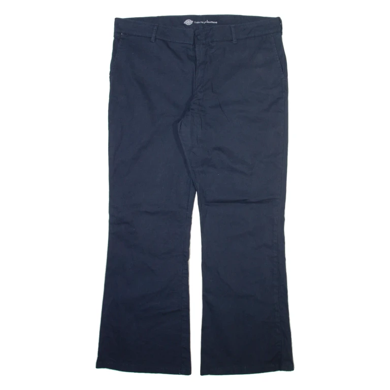 DICKIES Womens Trousers Blue Slim Bootcut W40 L31