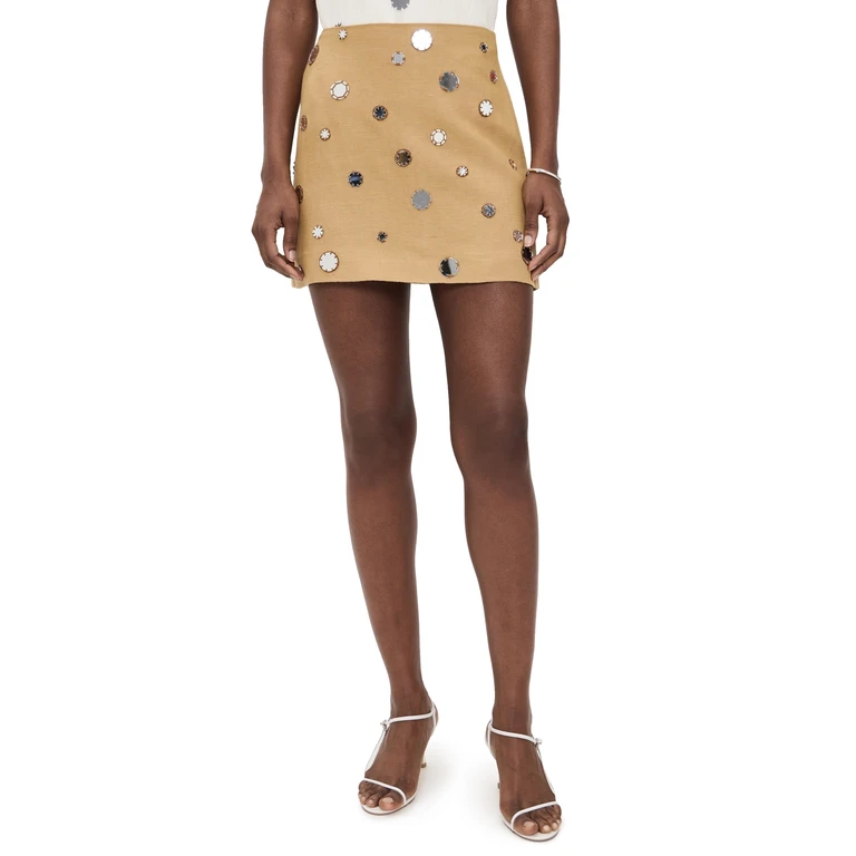 Tanya Taylor Ari Skirt Dark Khaki 0
