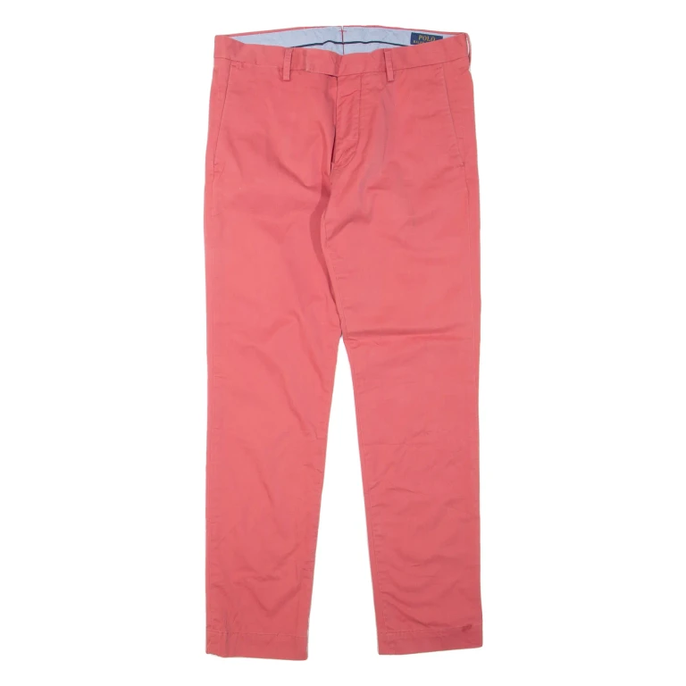 POLO RALPH LAUREN Stretch Chino Womens Trousers Pink Slim Tapered W32 L31