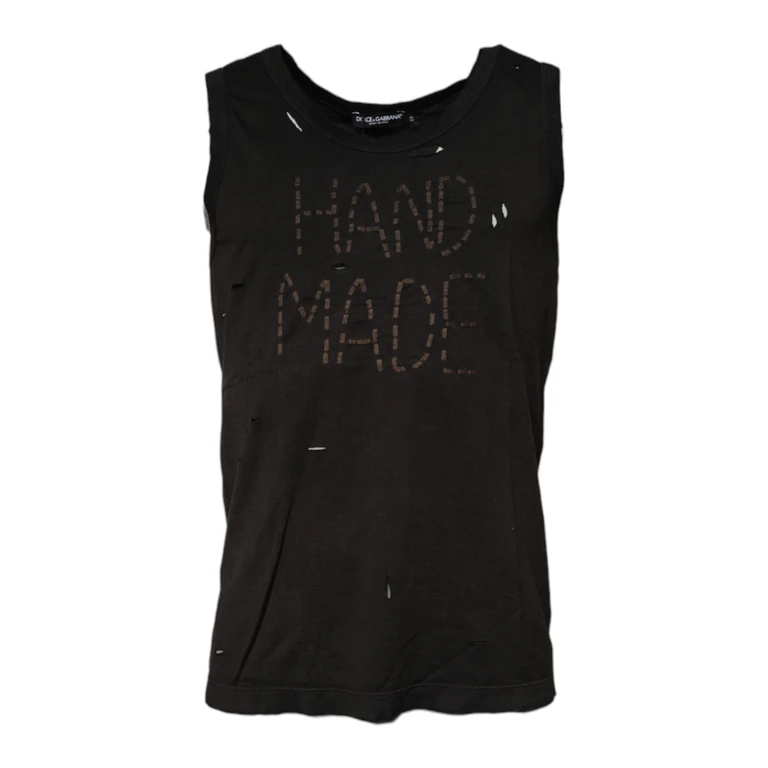 Dolce & Gabbana Black Sleeveless Round Neck Tank T-Shirt Cotton - Men