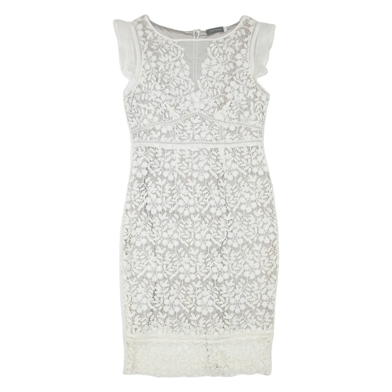 MINT VELVET Womens Pencil Dress White Sleeveless Knee Length M