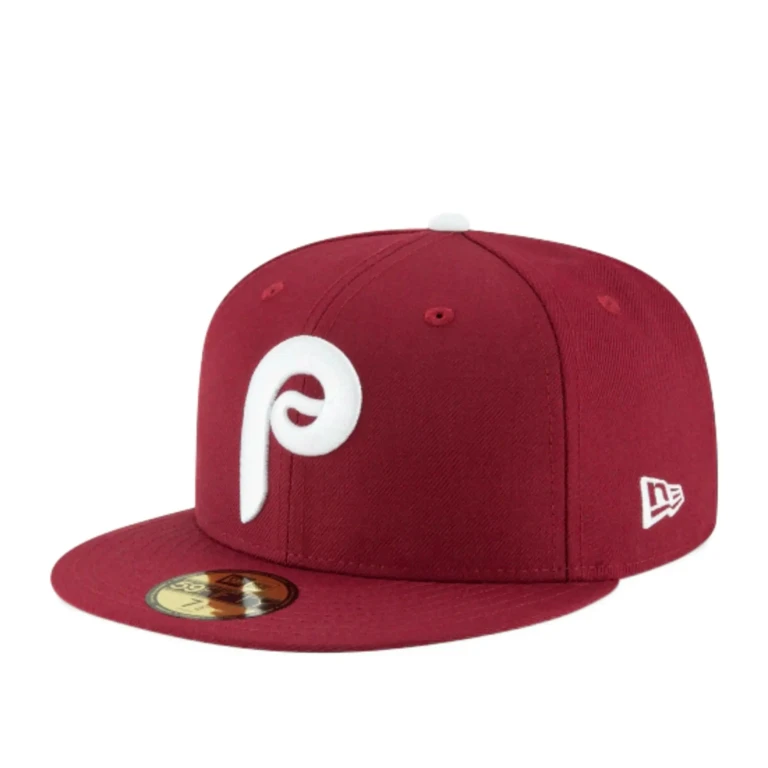 59Fifty Philadelphia Phillies 1970 Cooperstown Men Fitted Hat Plum Burgundy