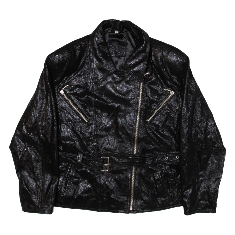 Womens Biker Jacket Black Leather S