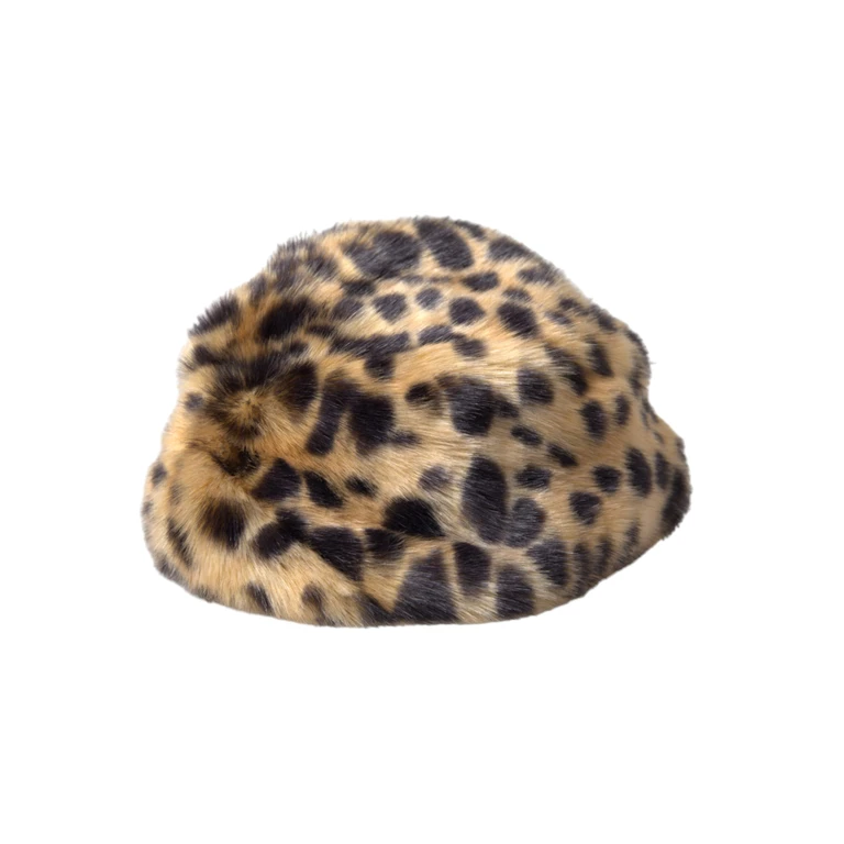 Dolce & Gabbana Brown Leopard Fur Women Bucket Hat Modacrylic Polyester - Women