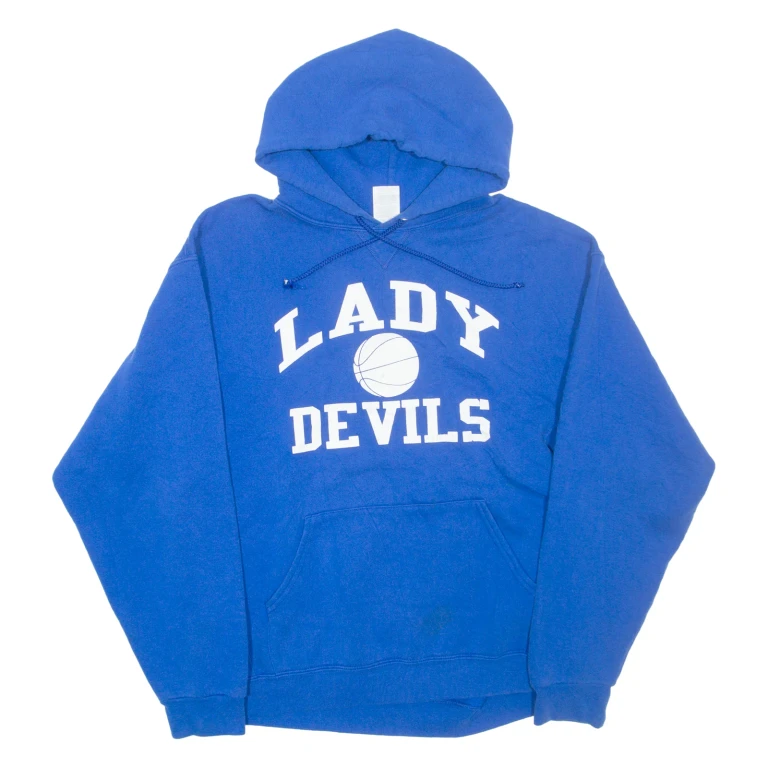 RUSSELL ATHLETIC Ladies Devils Womens Blue Hoodie USA L