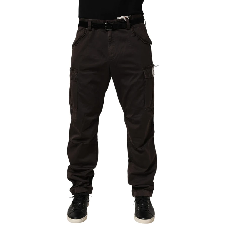 Dolce & Gabbana Brown Re- Edition Cotton Men Cargo Pants - Men