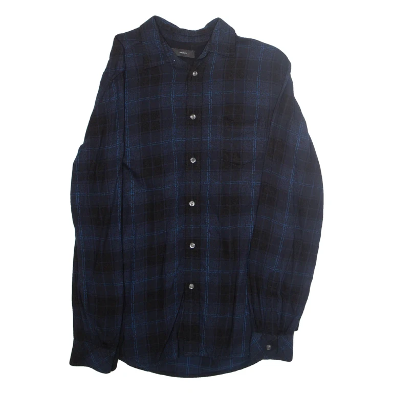DIESEL Mens Shirt Black Plaid Long Sleeve S