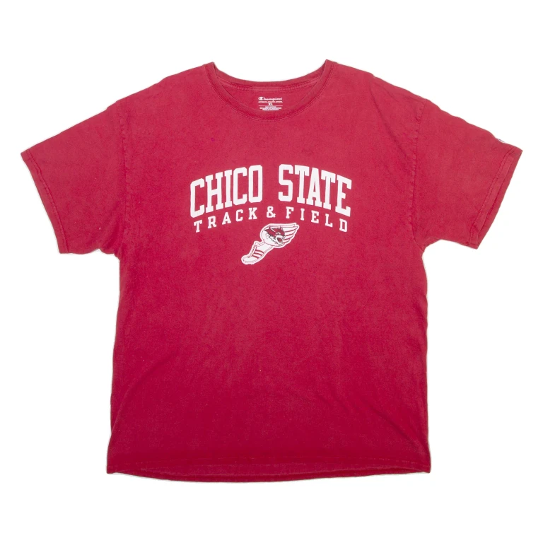 CHAMPION Chico State Mens T-Shirt Red USA XL