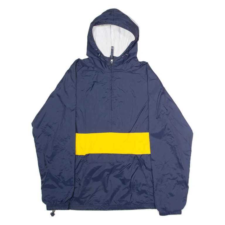 CHARLES RIVER APPAREL Mens Pullover Jacket Blue Nylon 90s Hooded M