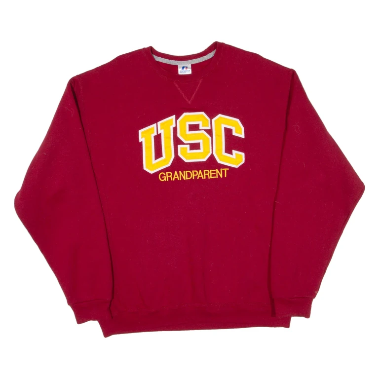 RUSSELL ATHLETIC Usc Grandparents Mens Sweatshirt Red USA L