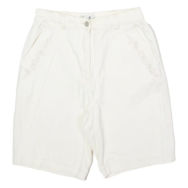 LAURA KENT Womens Chino Shorts Cream 90s Floral XS W26