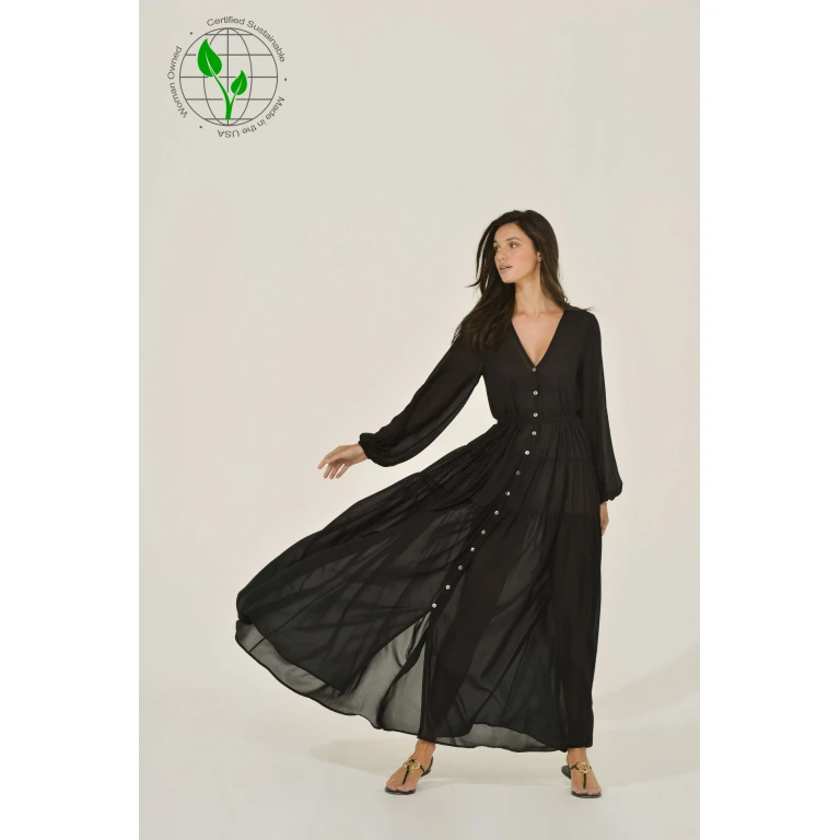 Black Chiffon Maxi Dress