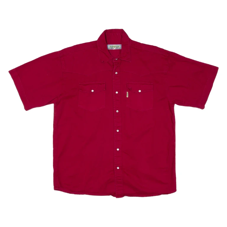 UNDERGROUND Mens Denim Shirt Red L