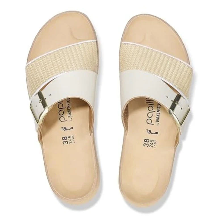 Almina French Piping Natural Leather Synthetics Sandals