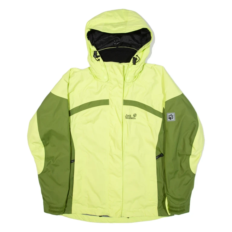 JACK WOLFSKIN Womens Rain Jacket Green Hooded UK 10