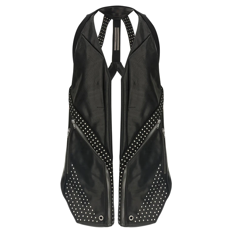 Black Bull Skin Sleeveless Jacket Clothing - Men