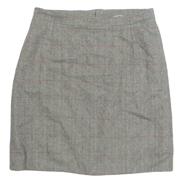 Womens Straight Skirt Black Short Herringbone M