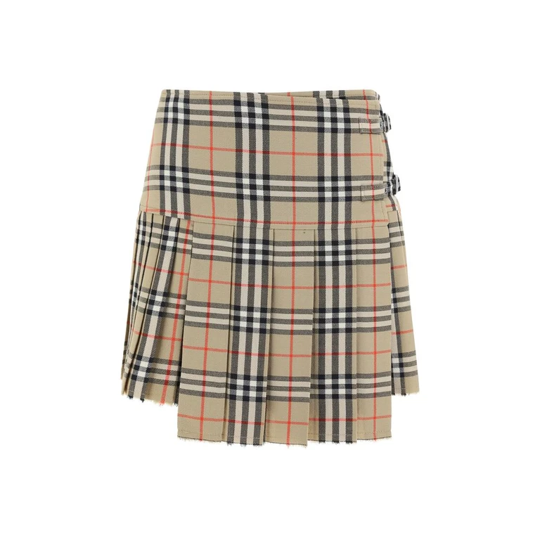 Burberry Beige Wool Oves Aries Mini Skirt - Women