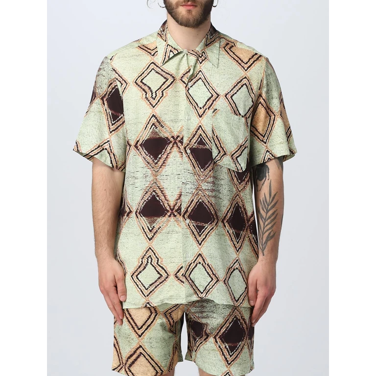 Shirt Men color Green (09DP60060000701LIGHTGREEN/PINK)