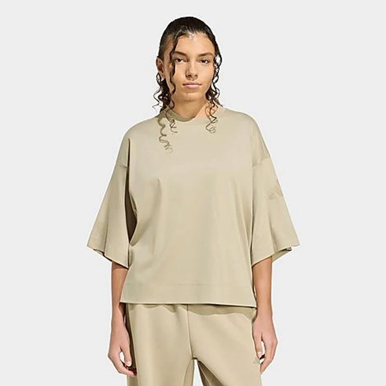 adidas Women's Sportswear Soft Lux Loose T-Shirt in Wonder Cargo Size: XS