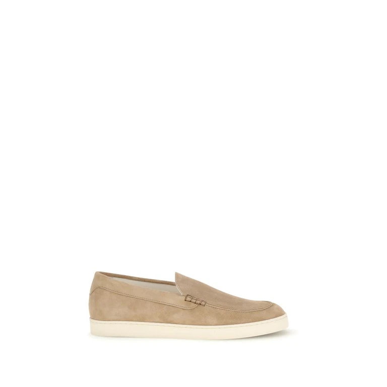 Brunello Cucinelli Beige Calf Leather Bos Taurus Slip-On Loafers - Men