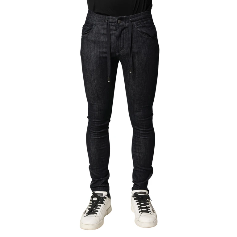 Dolce & Gabbana Black Cotton Stretch Skinny Denim Men Jeans Co+02+polietilentereftalat Clothing - Men