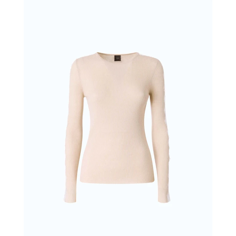 Pull côtelé à dentelle - XXS