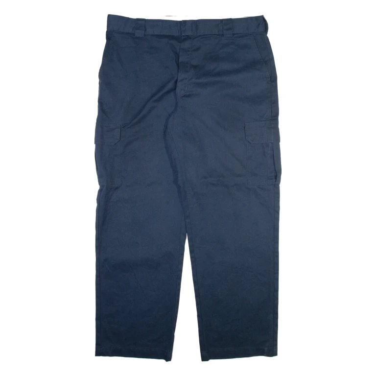 DICKIES Cargo Mens Trousers Blue Relaxed Straight W40 L32