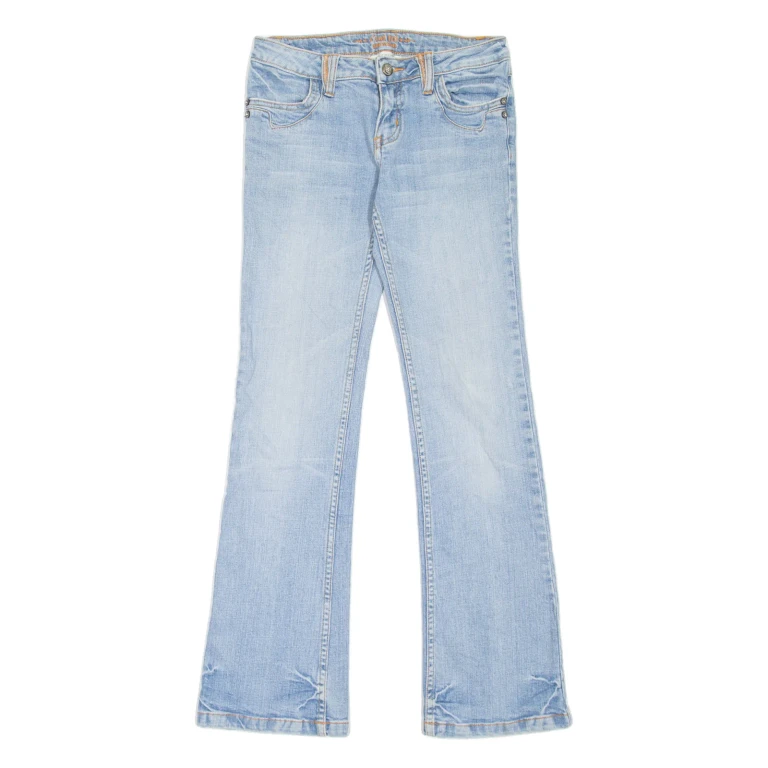 C'EST TOI Womens Jeans Blue Slim Bootcut Stone Wash W27 L30
