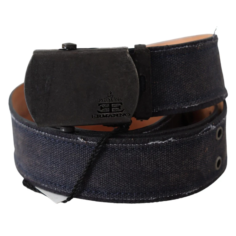 Blue Leather Ratchet Buckle Belt - Women