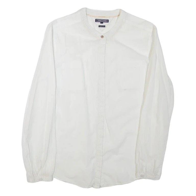 TOMMY HILFIGER Womens Shirt White Long Sleeve L