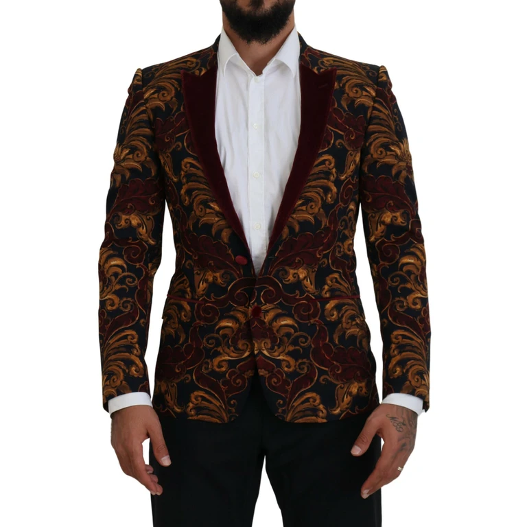 Dolce & Gabbana Multicolor Floral Single Breasted Martini Blazer Wool Clothing - Men