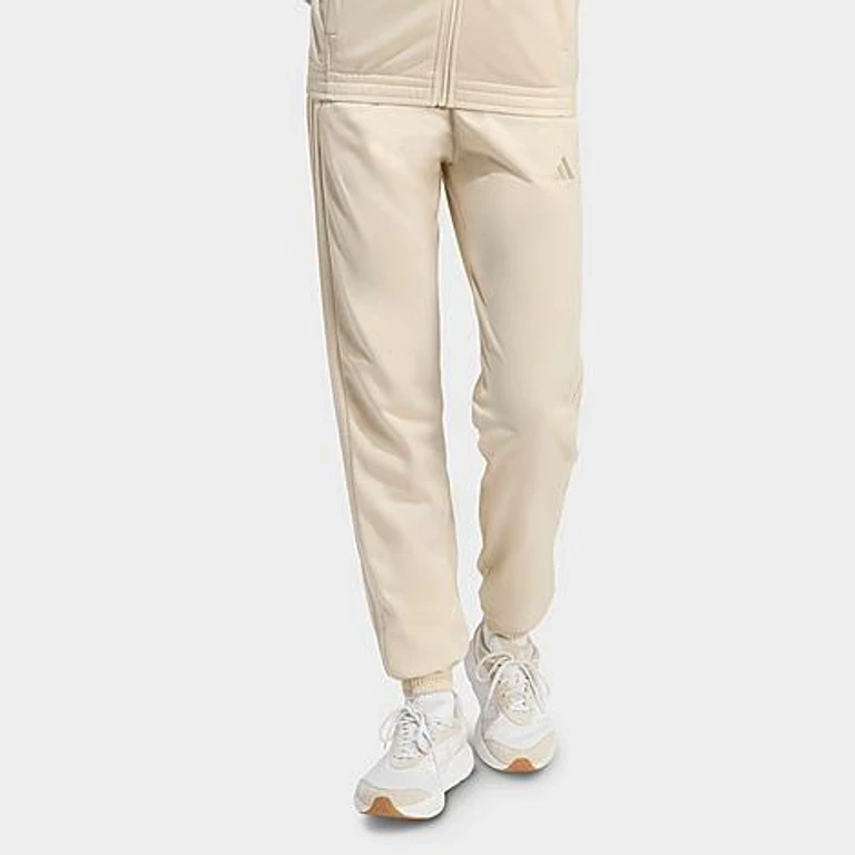 adidas Women's Essentials DAYREADY Tricot Tracksuit Pants in Beige/Crystal Linen Size: XS